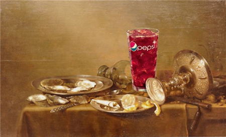 “牡蛎和百事可乐静物画”原画作者威廉·克莱兹·海达（Willem Claeszoon Heda）