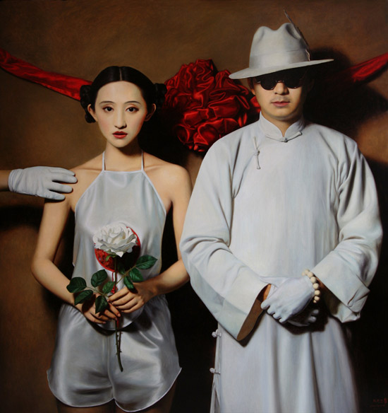 陈承卫《大民国-白玫瑰》，160x170cm，2014