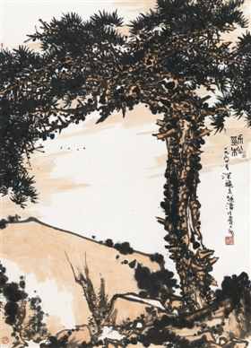 潘天寿（1964年作）《劲松》立轴