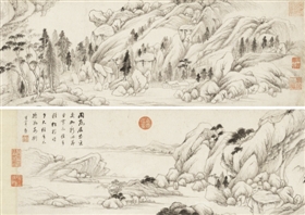 董其昌《疏林茅屋图》手卷