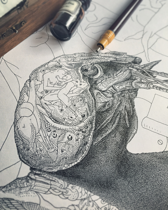 亚美尼亚艺术家用百幅插画绘製成一系列画作