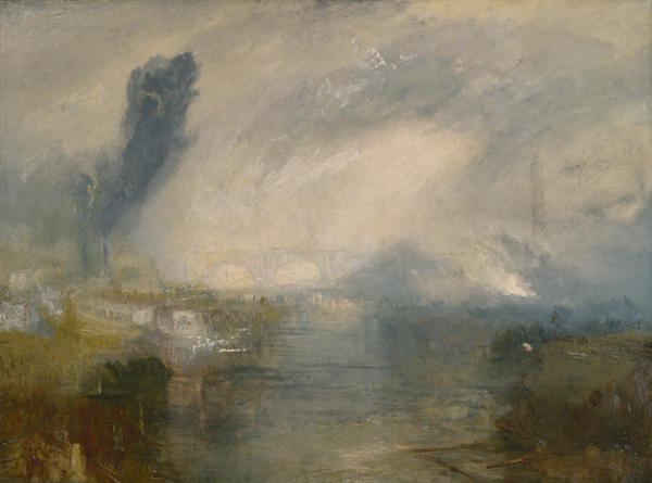   特纳，泰晤士河上的滑铁卢桥，1830-1835，收藏于英国泰特美术馆