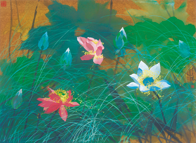 袁运甫 荷花 创作年代：2013 规格：102×145cm