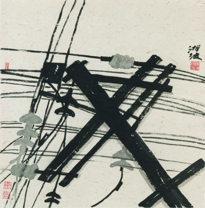 都市印象之一（国画） 69.5×69.5厘米