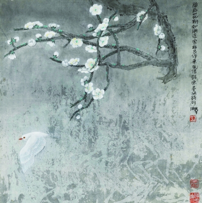 东风信（国画） 64×64厘米1995年 陈湘波