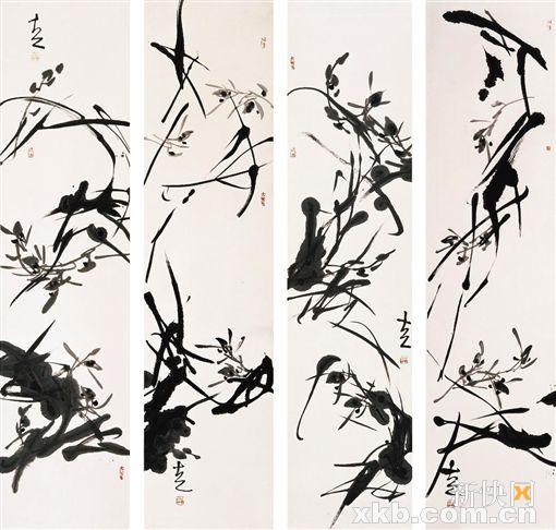 方土 兰花四屏