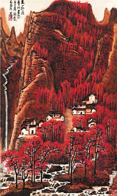 李可染中国画《万山红遍》,在二○一五年中国嘉德秋拍上,以一亿八千四百万元人民币成交。 李可染中国画《万山红遍》,在二○一五年中国嘉德秋拍上,以一亿八千四百万元人民币成交。