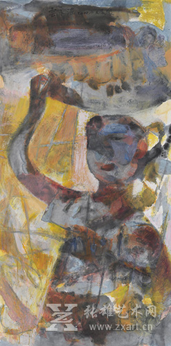  《云水谣》138×70cm 纸本彩墨