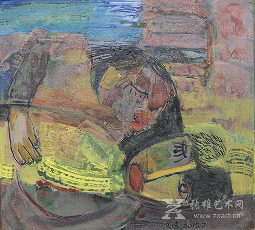 《月光照进百叶窗》80 ×80cm  布面丙烯