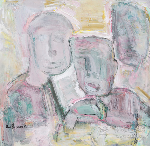 《逆境》70 ×70cm 纸本彩墨