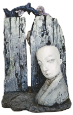   人面桃花（玻璃钢雕塑）  王少军