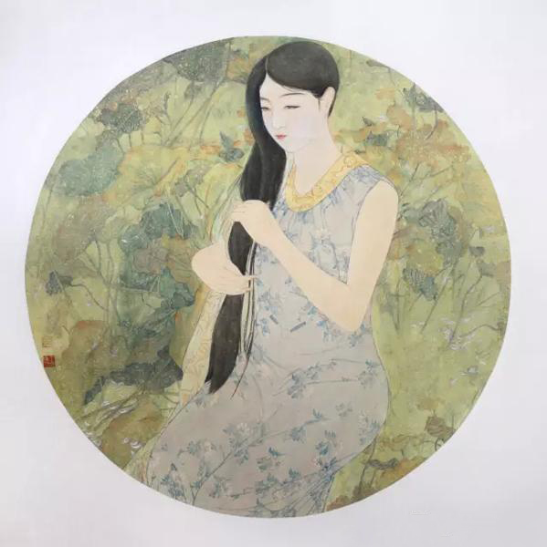《荷》 王云喻 66x66cm