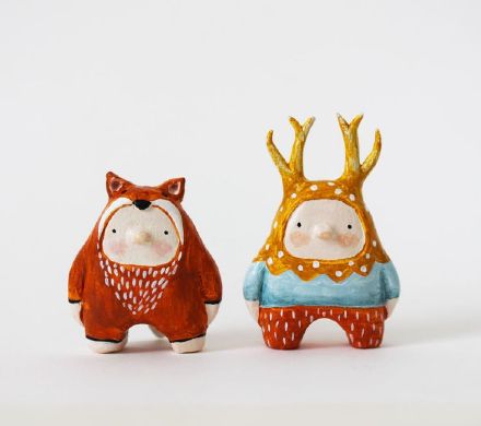萌翻了！设计师Sweetbestiary的Q版玩偶陶艺设计