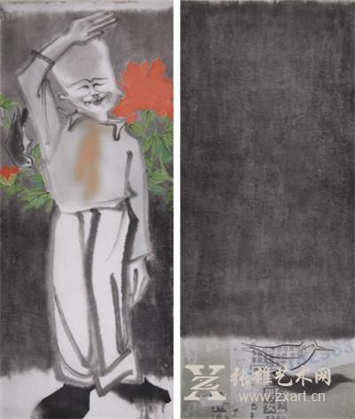 《寻人启事—驻影之十九》 纸本水墨 75×180cm×2 2015