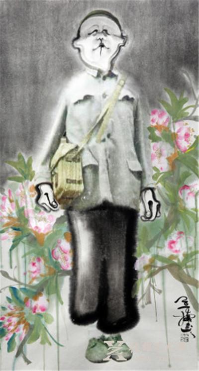 《寻人启事-驻影之一》纸本水墨 75×139cm 2014