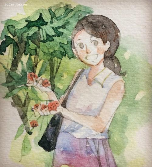 清新安静的手绘水彩插画欣赏