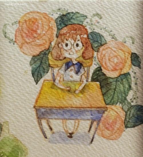 清新安静的手绘水彩插画欣赏