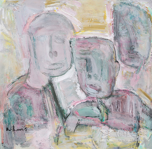 《逆境》 70×70cm  纸本彩墨
