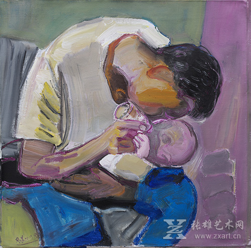 《柔情似水》100×100cm  布面丙烯