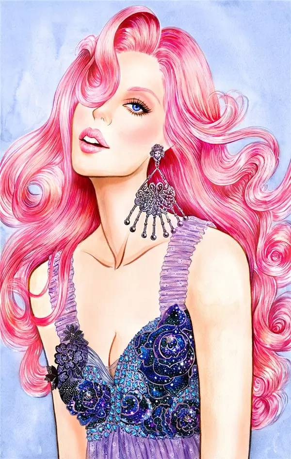 华人插画师Sunny Gu笔下风情万种的女孩