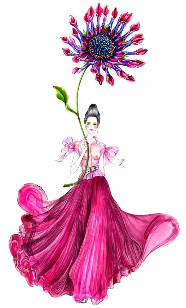 华人插画师Sunny Gu笔下风情万种的女孩