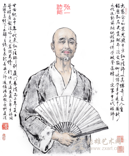 杨浩石 弘一法师之二(69×46cm) 杨浩石 弘一法师之二(69×46cm)