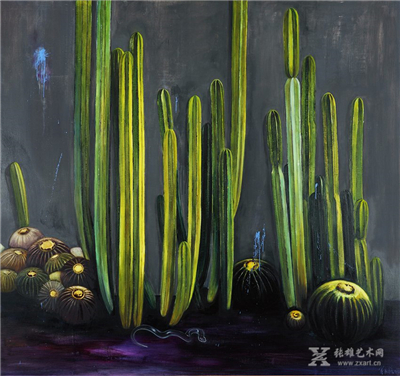 宋易格 茂盛的仙人掌 布面油画 203×192cm 2014