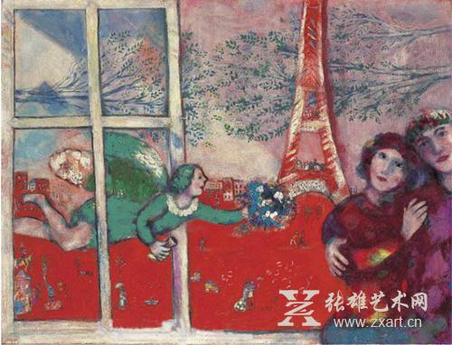 马克 · 夏加尔 《Les mariés de la Tour Eiffel》