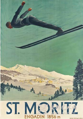 卡尔•莫斯Carl Moos (1878-1959) 《圣莫里茨》（ST. MORITZ）