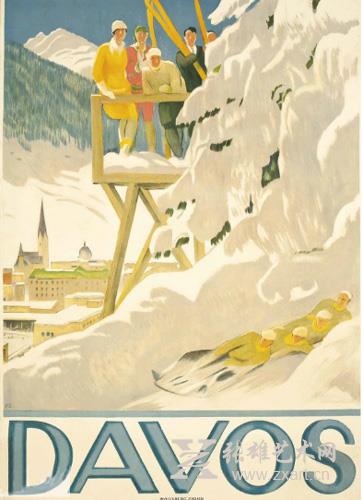 艾米尔.卡迪诺Emil Cardinaux (1877-1936) 《达沃斯》（DAVOS）