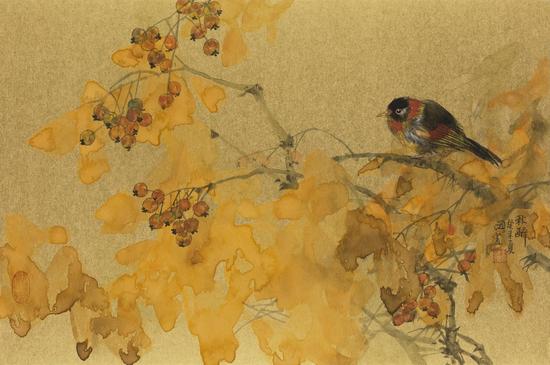 北京画院院长王明明迎春花鸟画的“春晖烂漫”
