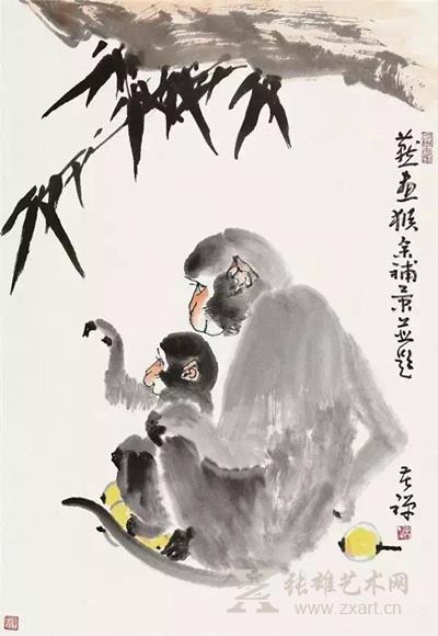 李苦禅 猴趣