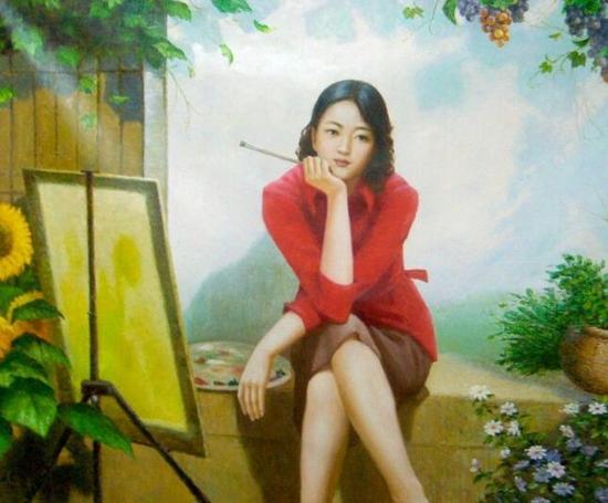 来看看朝鲜画家笔下的美女（组图）