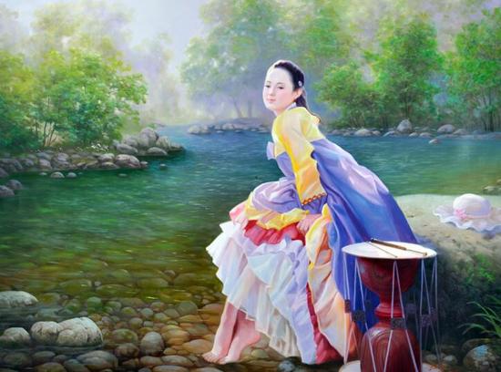 来看看朝鲜画家笔下的美女（组图）