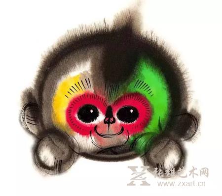 “康康”水墨设计稿。图片来自网络