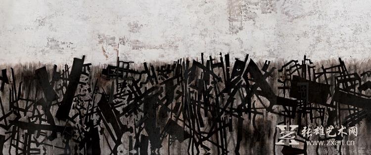 没家的家具(四联幅)  油彩画布  200×480cm  2001