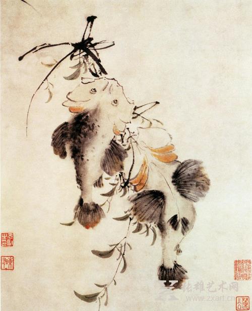   清 马元驭 《双鱼图》