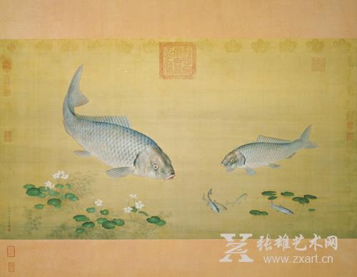  清 郎世宁 画鱼藻 台北故宫博物院藏