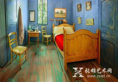 芝加哥艺术家根据《在阿尔的卧室》打造一样的卧室