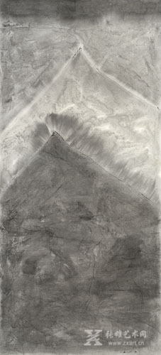 《高山-9》 320×145cm 纸本水墨 2015
