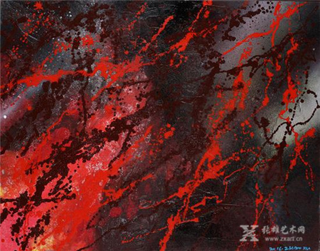 太阳风暴之六 70×90cm布面综合材料2016