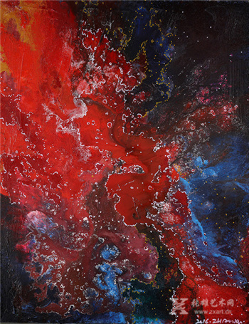 赵旭《星际旅行之七》90×70cm 布面综合材料 2016
