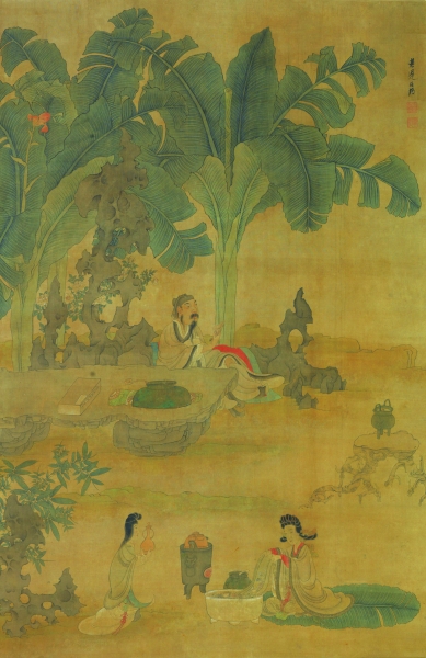   蕉林酌酒图轴（国画） 明 陈洪绶