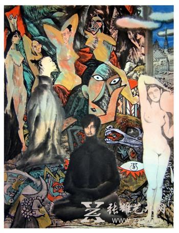 一个中国人在巴黎 91X70cm 1999~2000