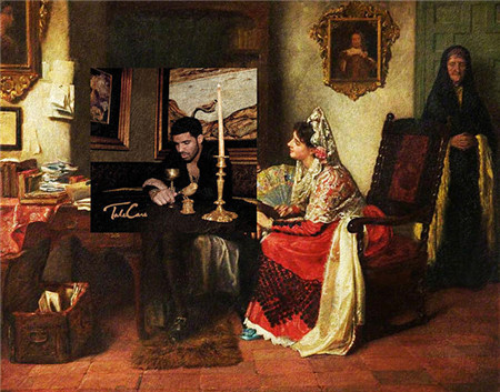 封面歌手：Drake，背景画家：John Bagnold Burgess。