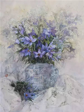 方丽芬 《桔梗花》46x61cm