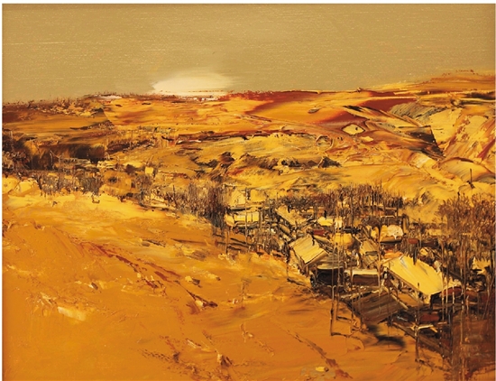   白羽平 秋原 40×50cm 布面油画 2015年