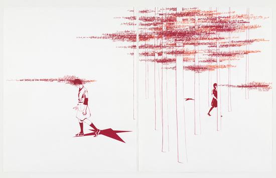 布里奇特·瓦尔达赫，《德国秋天II》（三联画）