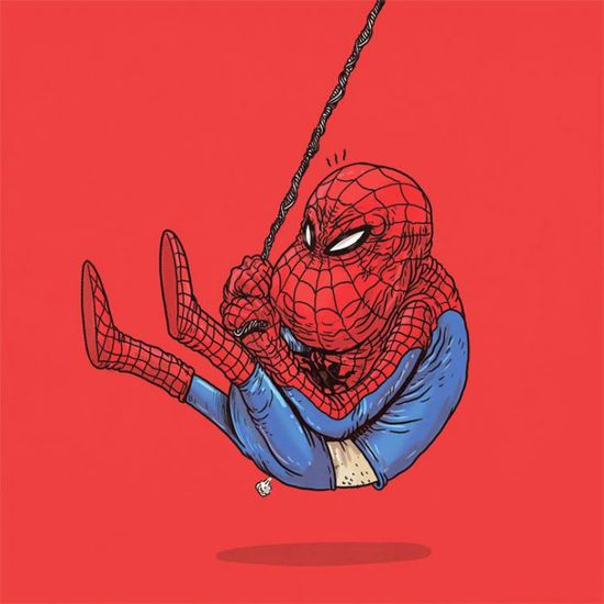 毁童年！变老后的动漫人物插画作品