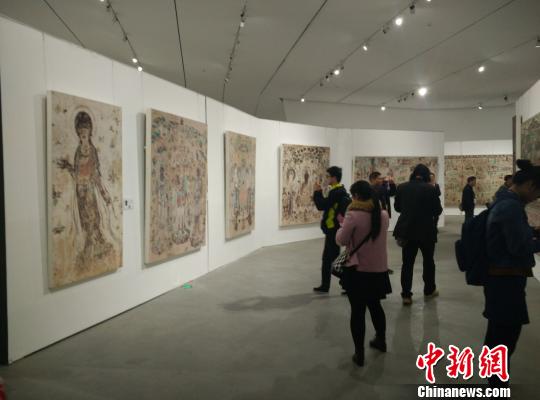 敦煌壁画艺术精品高校巡展。　曹旭峰　摄
